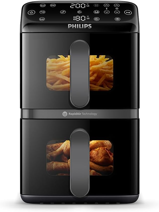 سرخ‌ کن هوای گرم فیلیپس هلند Philips NA460/00 دو طبقه  ۱۰ لیتر، فناوری RapidAir ۴۵٪